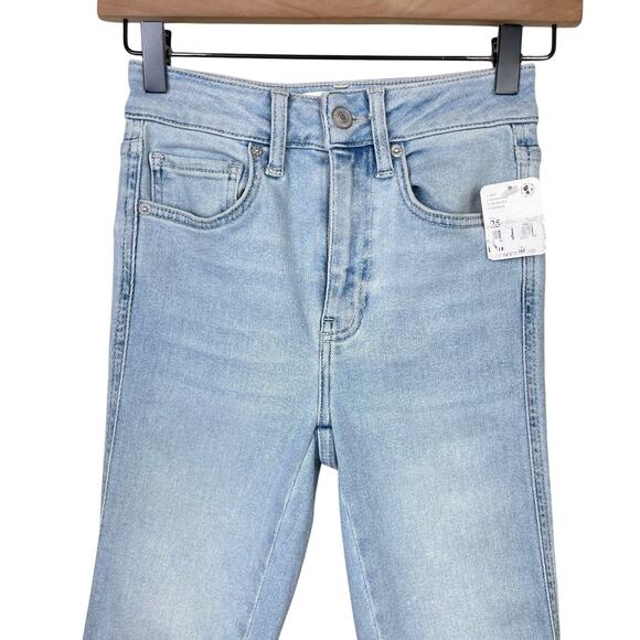 We the Free People NWT High Rise Raw Hem Light Wash Jeggings Skinny Jeans - Picture 5 of 11